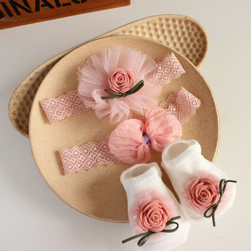 Baby Clothing Gift Set - Summer Baby Girl Headband Socks Set