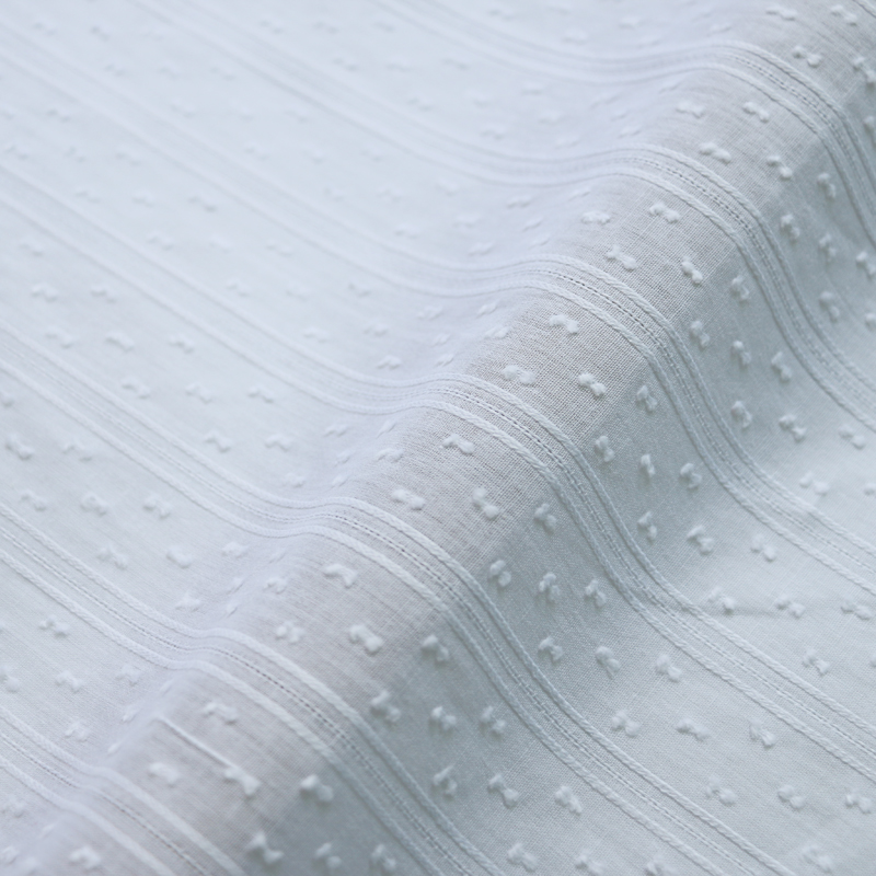 Baby Clothing Organic - 50cm*147cm White Cotton Jacquard Fabric For