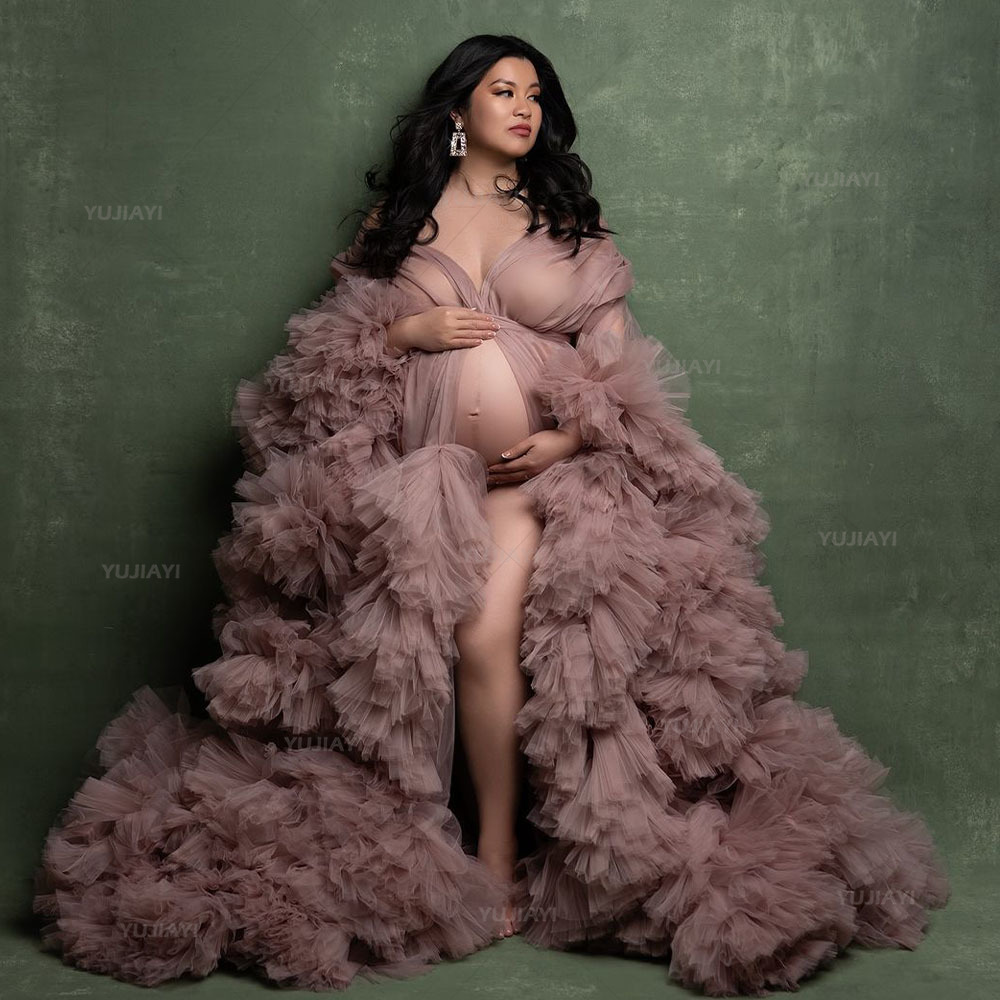 Baby Gown Nightwear - Luxury Customized Tulle Pregnant Women's Prom