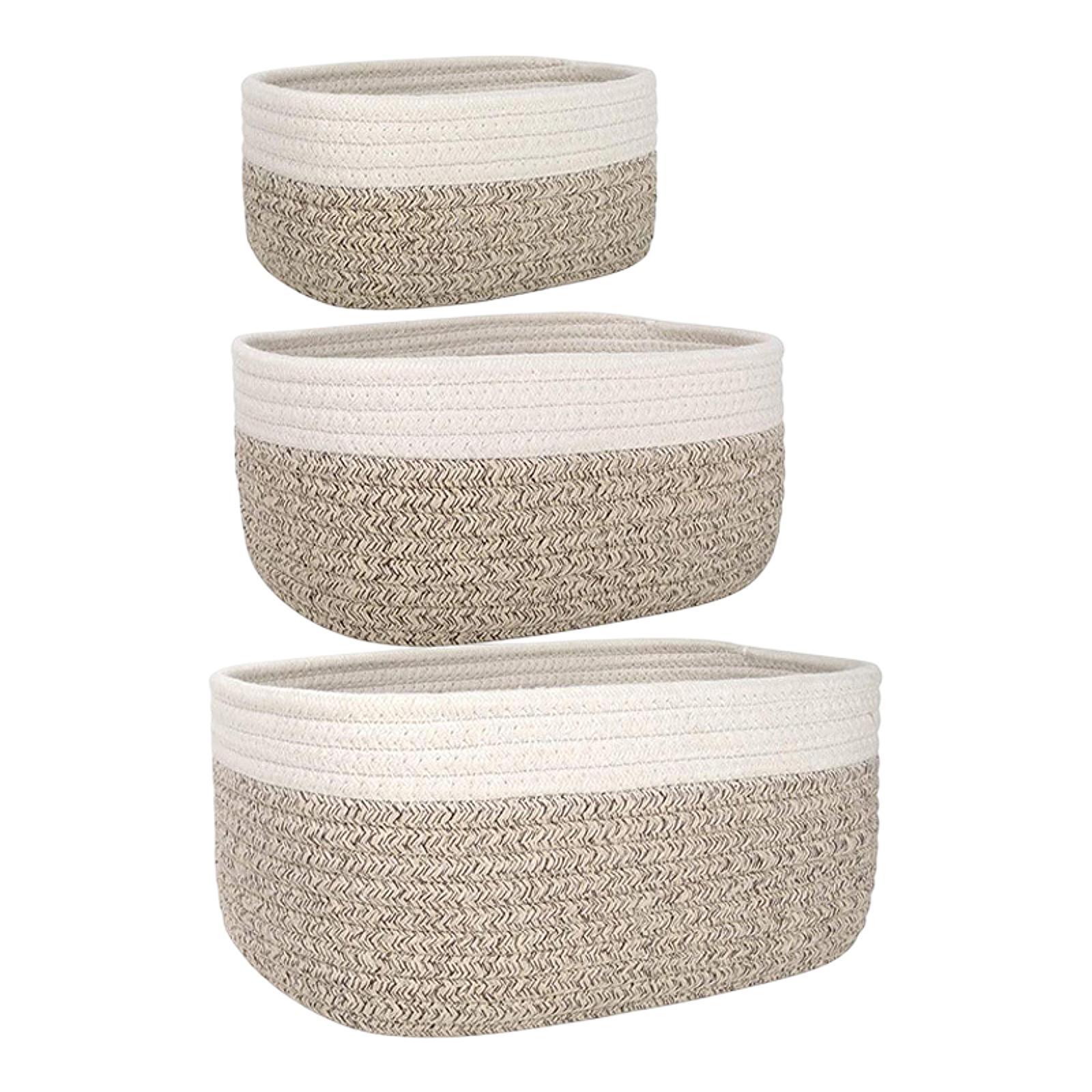 Baby Clothing Basket - Cotton Rope Basket, Storage Basket Holder