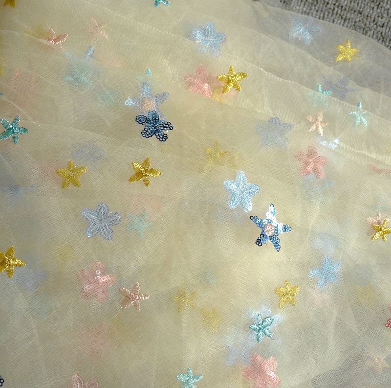 50x150cm Embroidered Star Net  - Baby Clothing Organic recension och pris