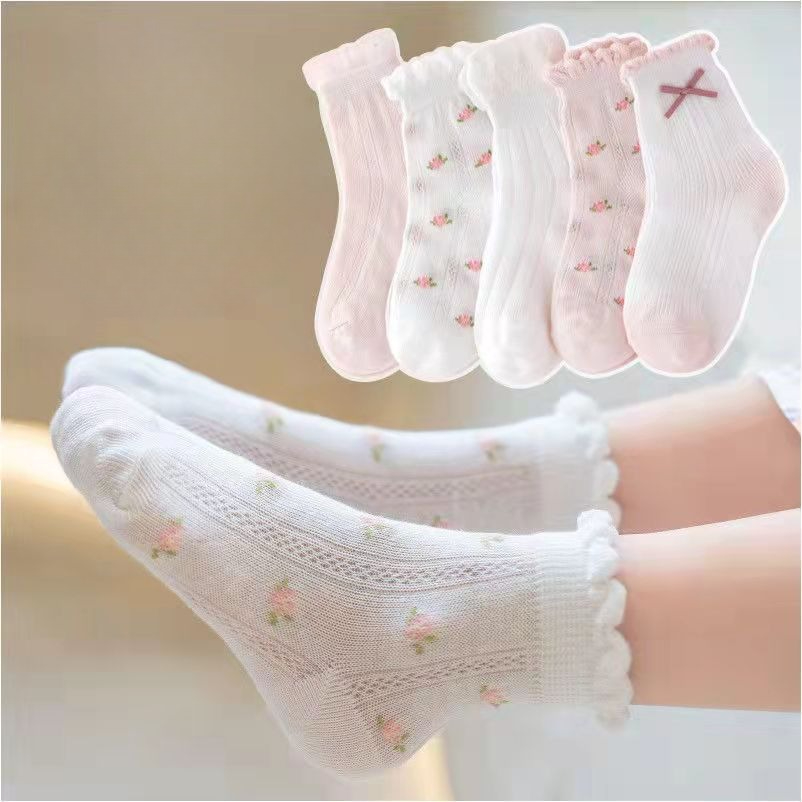 Girls Socks Cute Flowers Patte - Baby Clothing Patterns Free recension och pris