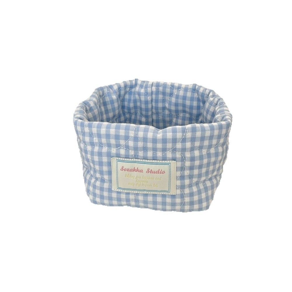 Plaid Stripe Grid Fabric Stora - Baby Clothing Basket recension och pris