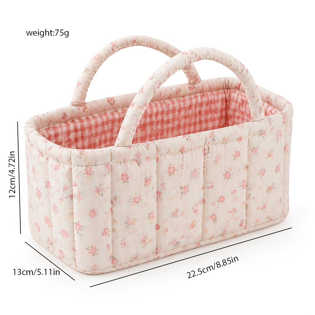 Floral Quilted Storage Basket  - Baby Clothing Basket recension och pris