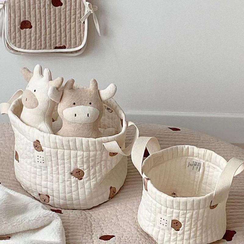 Cute Bear Embroidery Diaper Ba - Baby Clothing Basket recension och pris