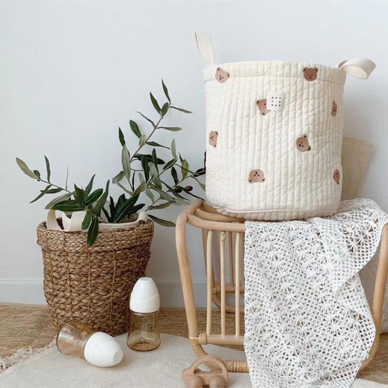 Cute Bear Embroidery Diaper Ba - Baby Clothing Basket recension och pris
