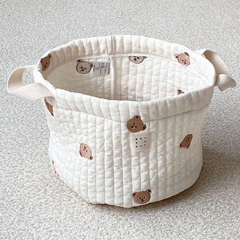 Cute Bear Embroidery Diaper Ba - Baby Clothing Basket recension och pris