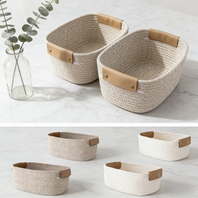 Woven Cotton Rope Desk Storage - Baby Clothing Basket recension och pris